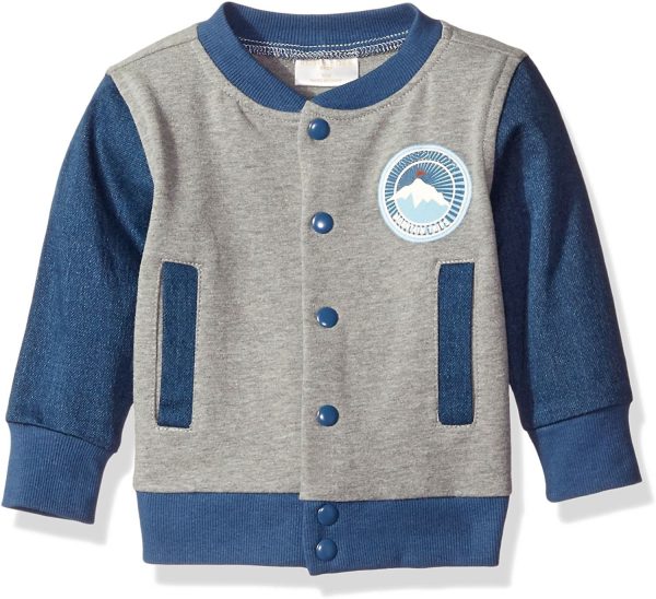 Fashion Baby Boys Printed Varsity Jacket Trendy Kids Clothes